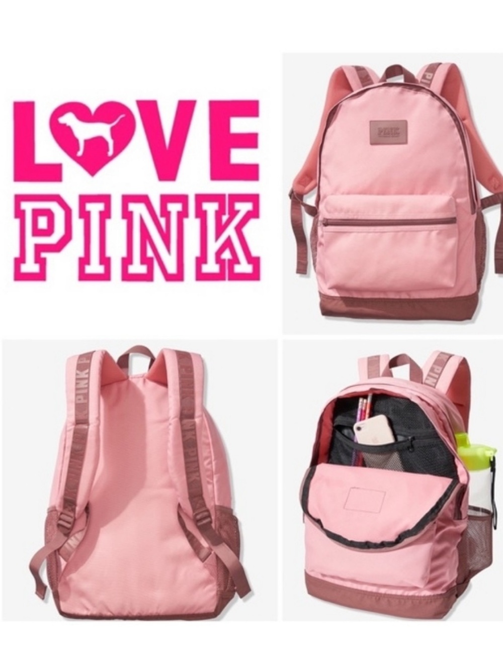 Victoria's Secret Pink Two-Tone Light Pink & Brown  Backpack